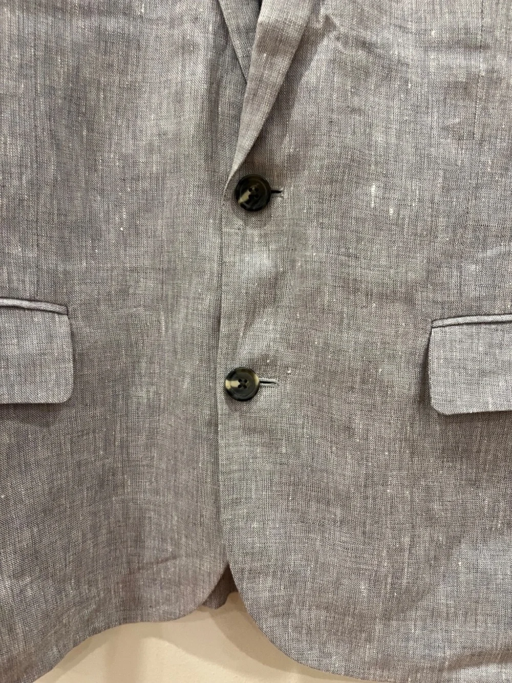 J Crew Thompson Blazer Mens 40 Gray Linen Unstructured Summer Lightweight Beach
